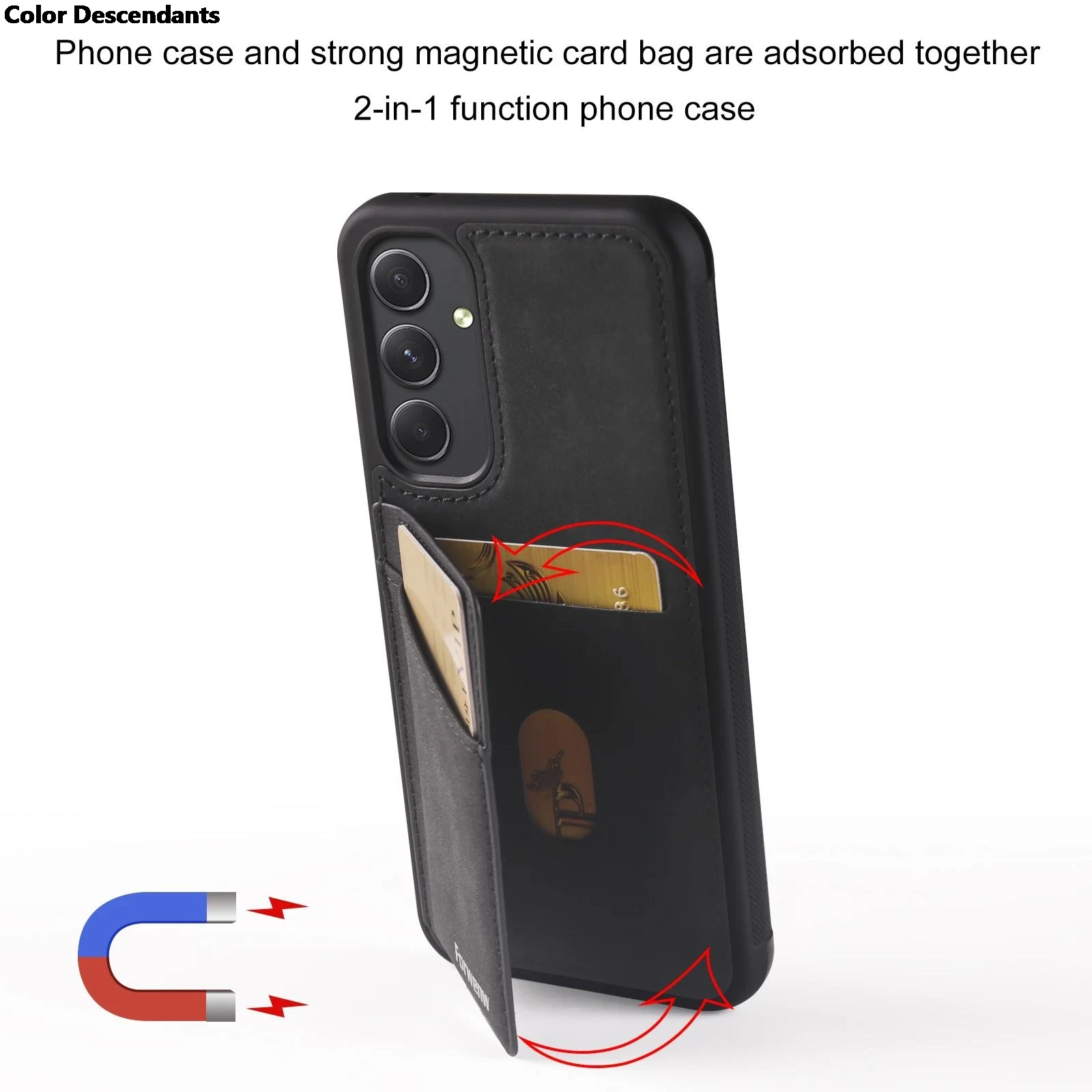 Фото Чехол-держатель для карты с блокировкой RFID для Samsung Galaxy A56 A55 A54 A36 A35 A34 A16 A15 A14 S25 Ultra Edge S24 FE S23 S21 S20 S22 Plus №3