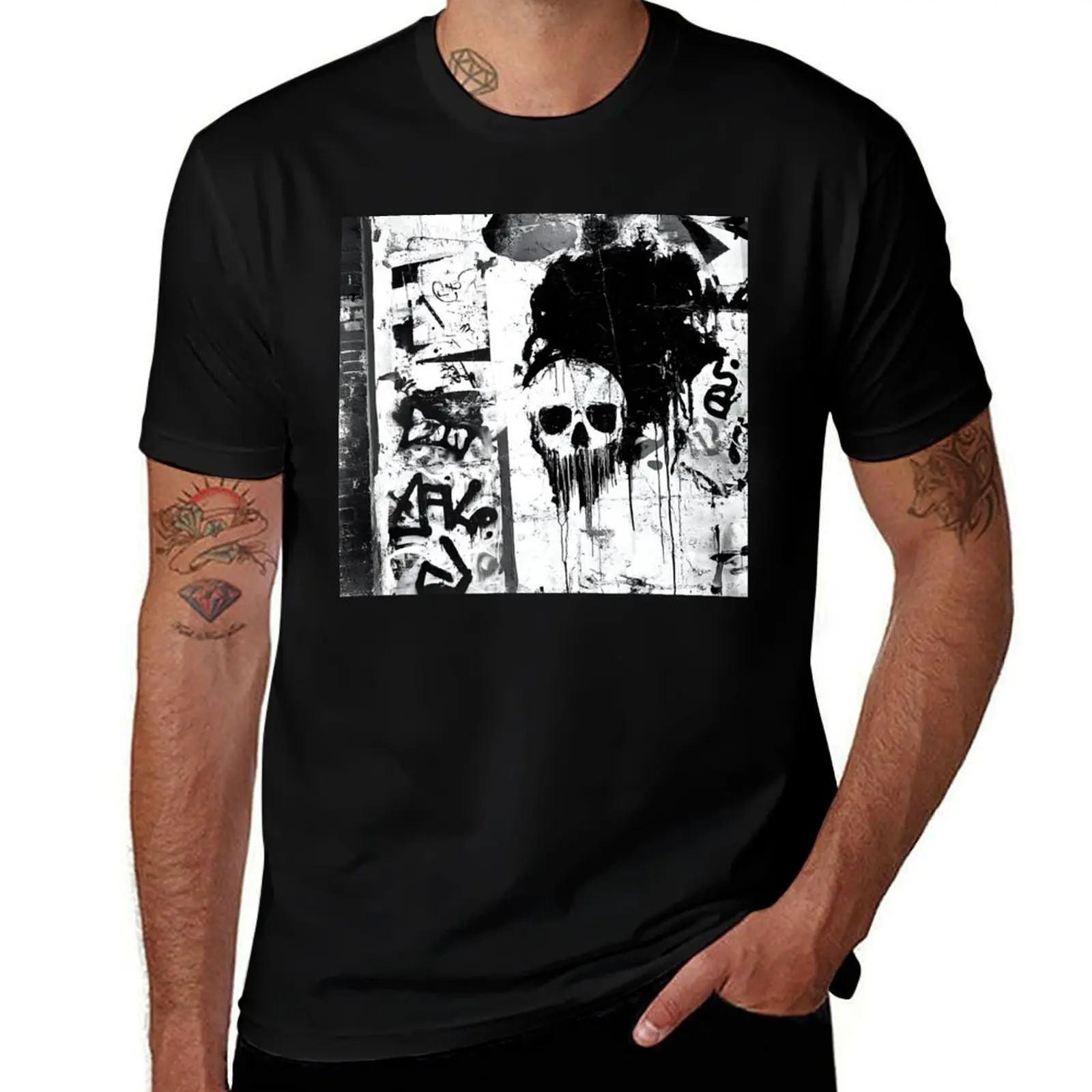 Print0010 - GRIME DROPS - Tag it Your Way - Graffiti Tagger Blank городской нуарный гранж-фон, футболка с шаблонами в стиле грейс