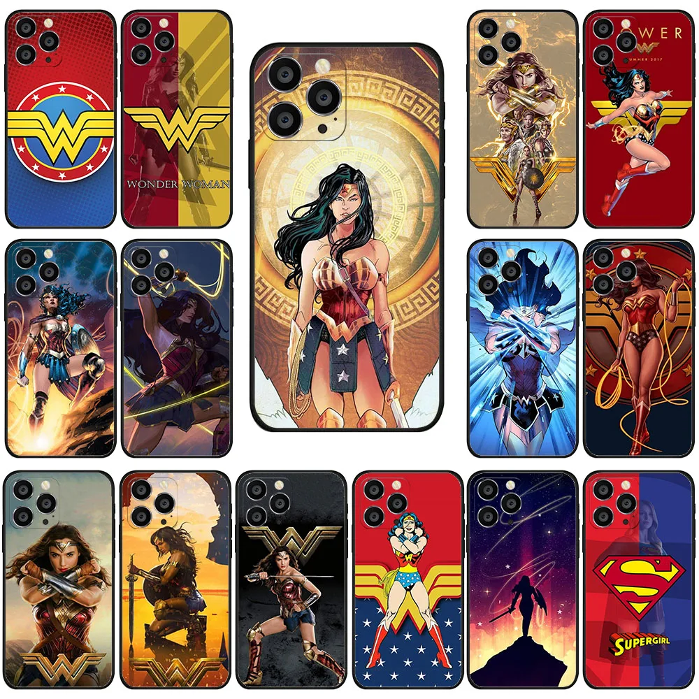 Силиконовый чехол для Xiaomi Poco M6 F5 X3 nfc GT C55 C50 C51 Redmi 13 13C Pro KK-69 Wonder Woman