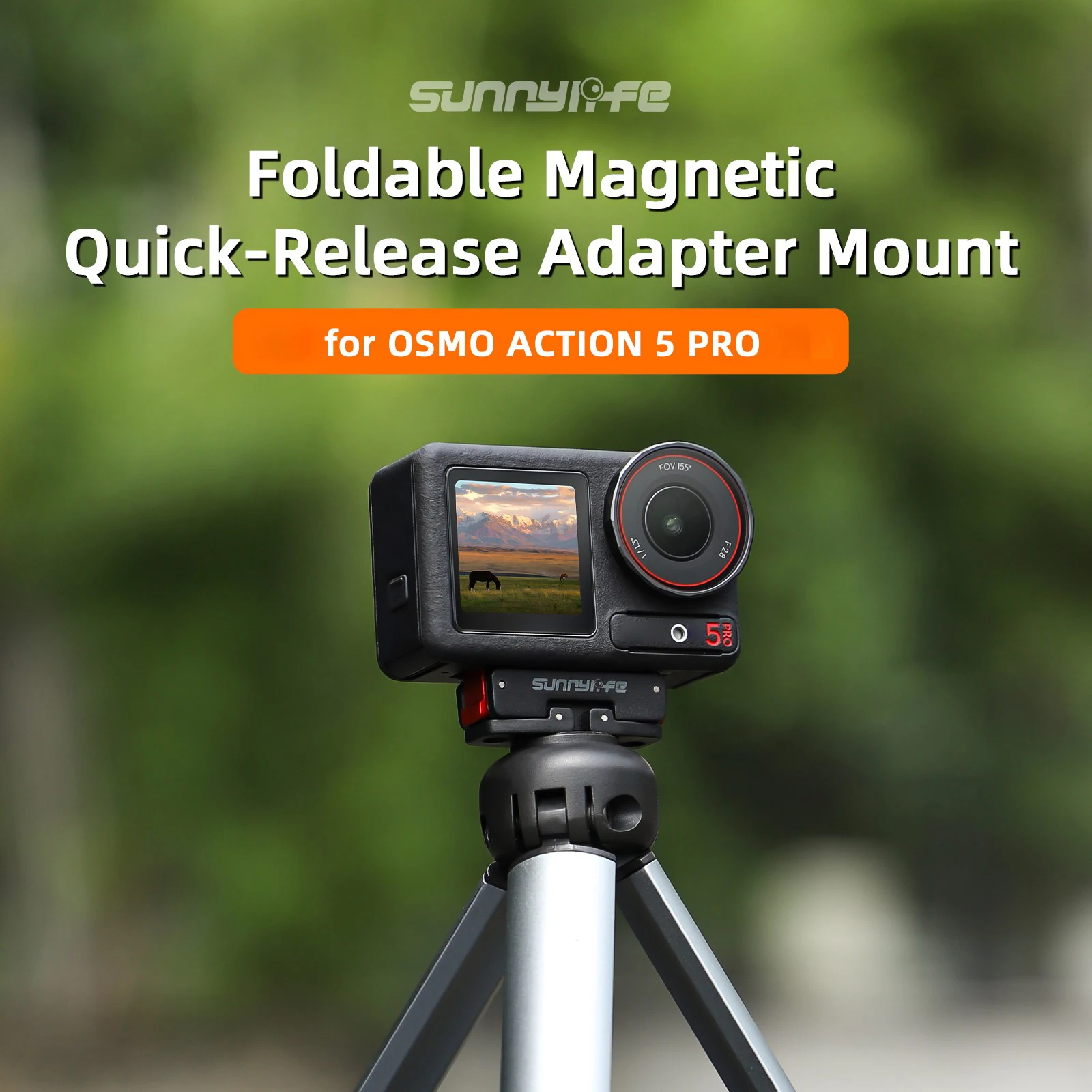 Фото Быстроразъемный адаптер Sunnylife для DJI Action 5 Pro 1/4, магнитное крепление, интерфейсное крепление для TD672, повязка на голову ZJ666, зажим для рюкзака №3