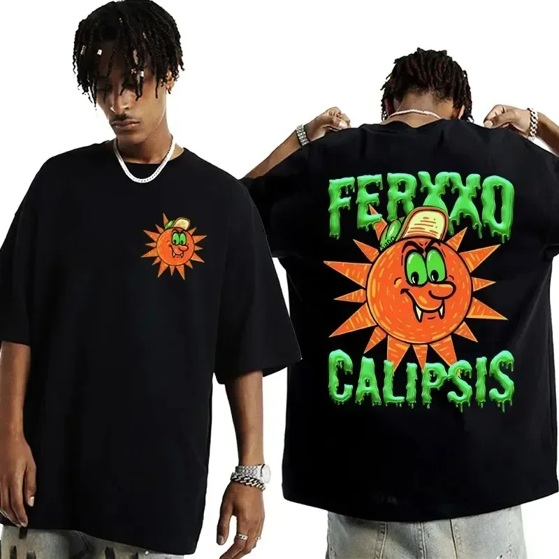 Футболка Rapper Feid Ferxxocalipsis World Tour 2024, мужская и женская футболка в стиле Харадзюку, футболки в стиле хип-хоп, летняя 100% хлопковая футболка, топы
