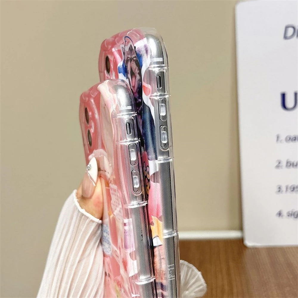 Clmj Корейский розовый чехол с 3D волнистым котом для iPhone 16, 15, 14, 13, 12, 11 Pro Max Mini X XR XSMAX 8 7 6S Plus, мягкий силиконовый чехол (art.: 3920cac7a3239) - 3920cac7a3239