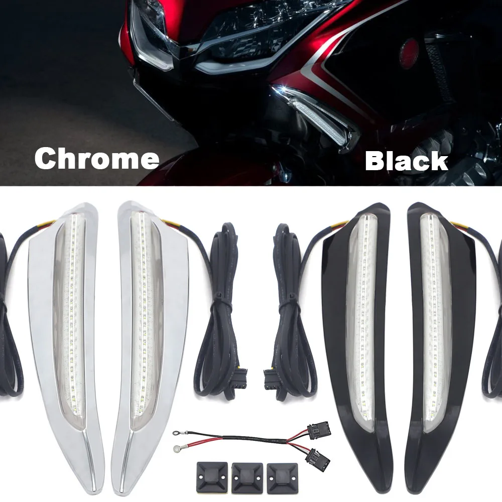 Фото GoldWing GL 1800 мотоциклетная передняя фара с вентиляционным отверстием, светодиодная фара, комплект указателей поворота для HONDA Gold Wing F6B GL1800 2018 2019 2020 2021 №2