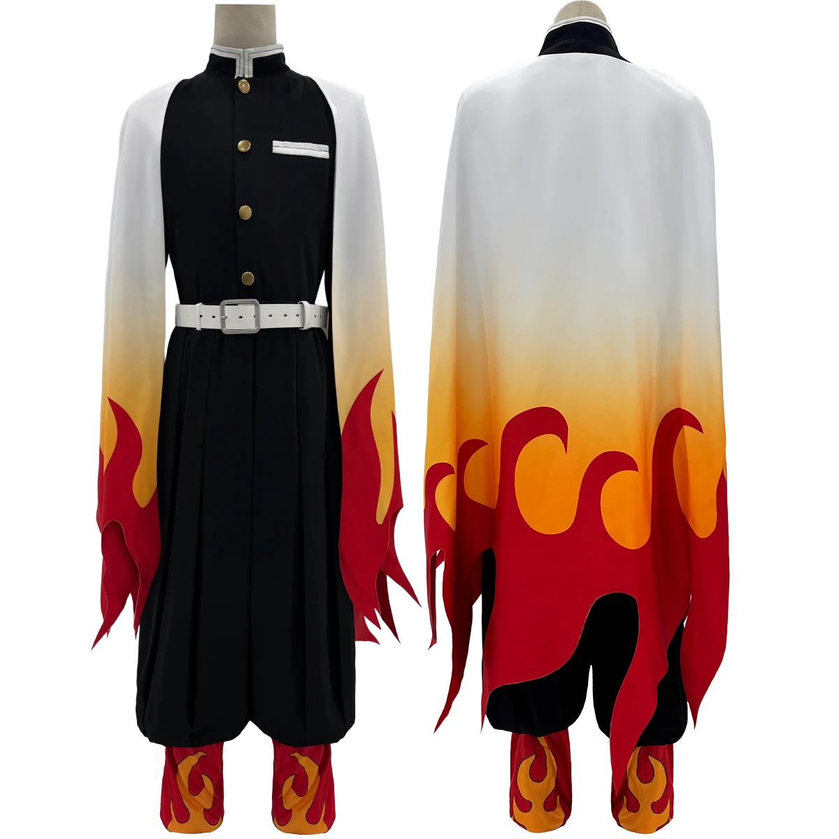 HOLOUN аниме Rengoku Kyoujurou косплей костюм парик хаори топ с вышивкой эластичные брюки пояс конвенция Хэллоуин Рождество