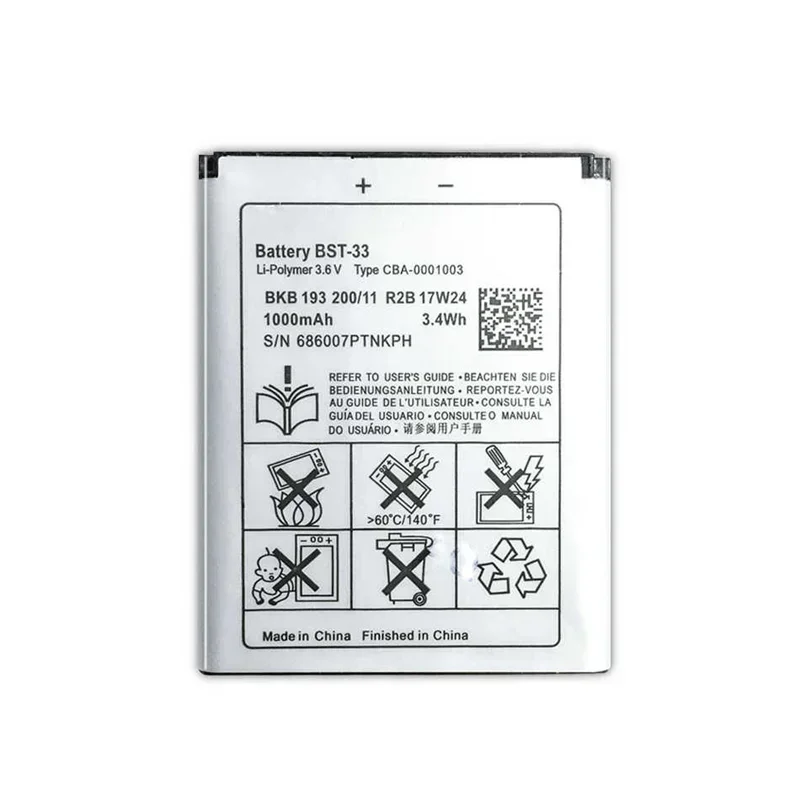Фото Аккумулятор 3,6 В 1000 мАч BST-33 для Sony Ericsson K530 K550 K630 K660i K790 K790i K800 K800i K810 K810i аккумуляторы для мобильных телефонов №3