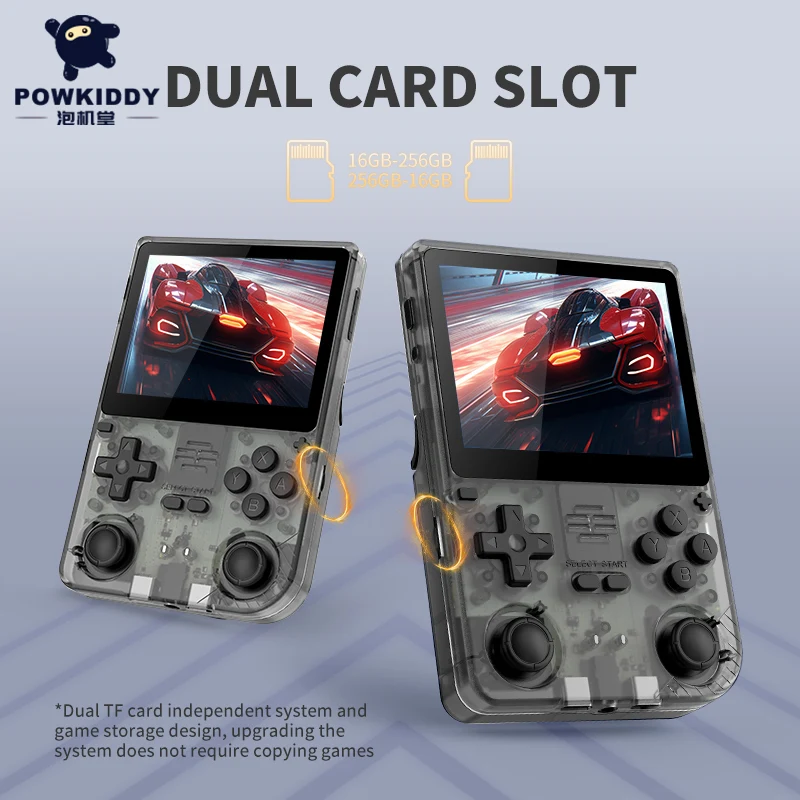 Фото Портативные игровые консоли Powkiddy V20 в стиле ретро, слот для карты, 3,5-дюймовый IPS-экран, аккумулятор 5000 мАч, ретро-игровые консоли, мужские подарки №5