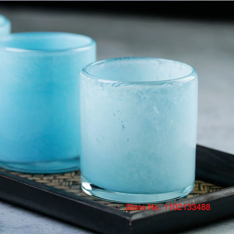 Фото Blue Cloud Sea Whisky Glass Cognac Brandy Snifter Ancient Freeze Burning Azure Stone Wine Cup Японский рок-стакан XO Кружка №4