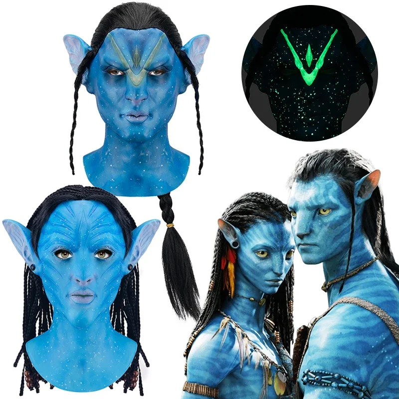 Avatar Neytiri Джейк Салли Косплей Маска Topeng Lateks Penutupفن Halloween Party Косплей Костюм Реквизит Латексная Маска для Взрослых