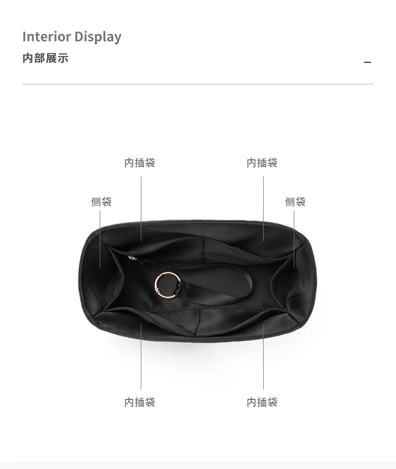 Фото Сумка-органайзер для Dior Lady D-Joy Bag, ацетатная атласная косметичка для хранения, сумка-вкладыш, внутренняя сумка №2