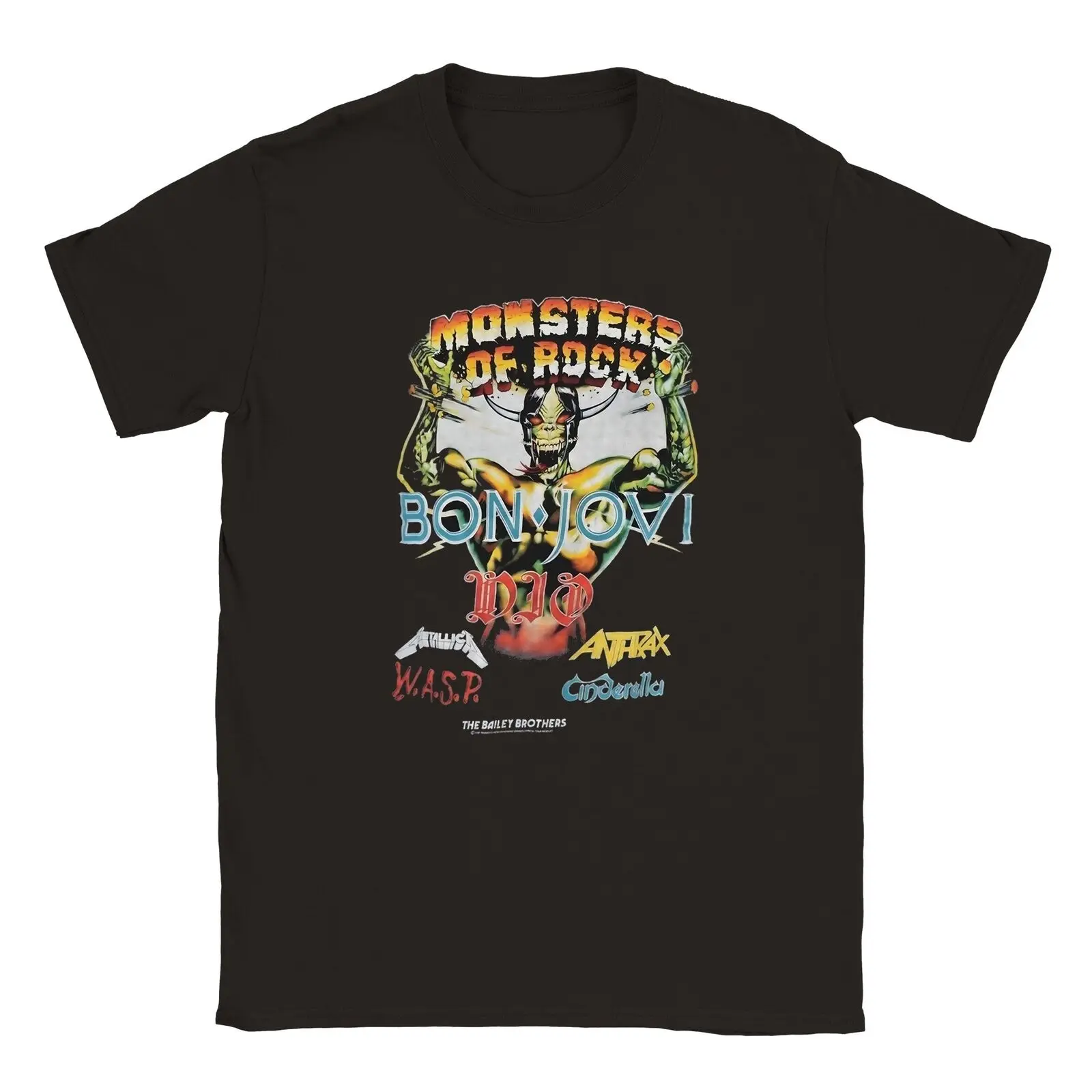 Классическая футболка с круглым вырезом Monsters Of Rock Donington 1987.