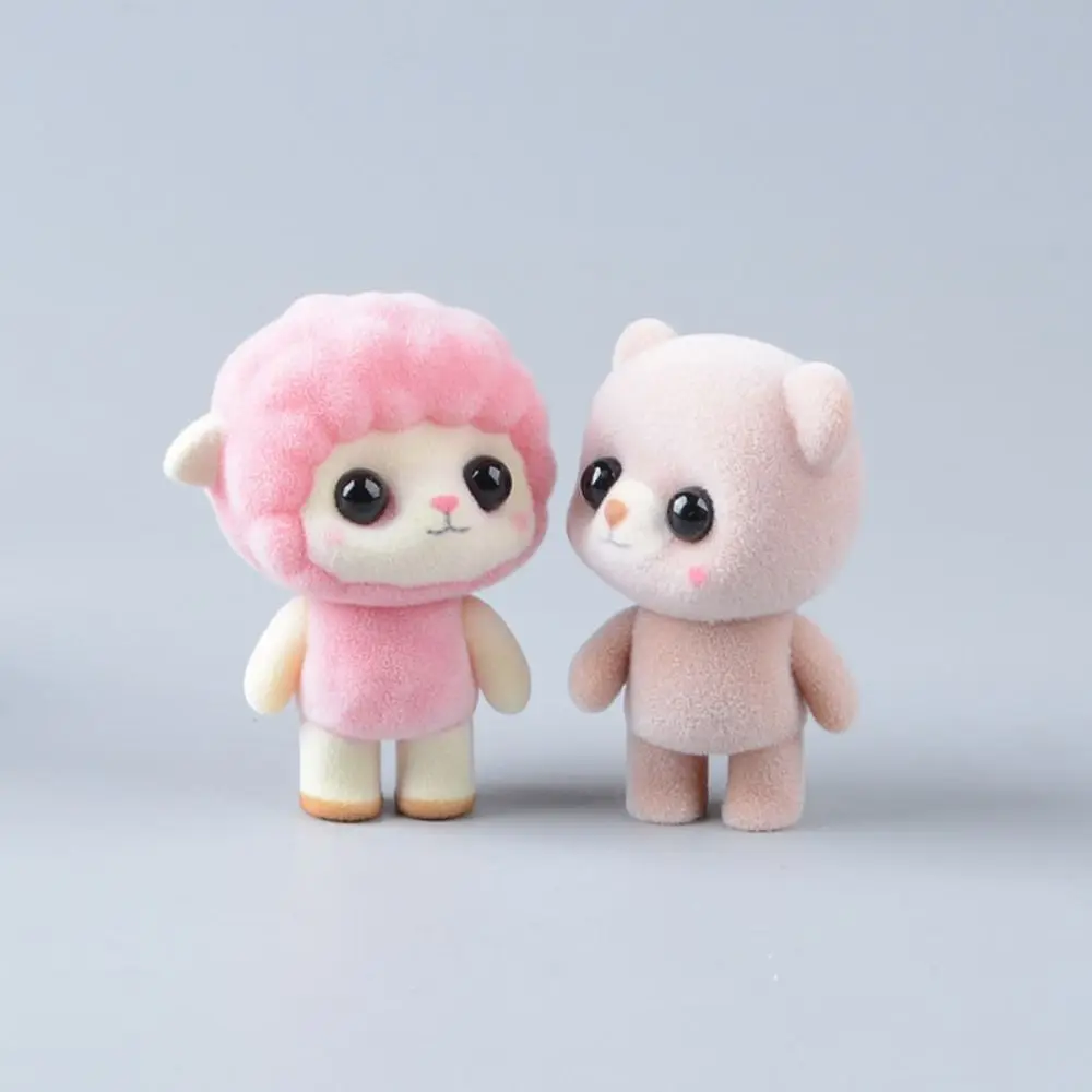 Миниатюрные фигурки, флокированные аниме-фигурки, кролик, панда, Bjd, модель животных, куклы, утка, мультяшные подарки для девочек