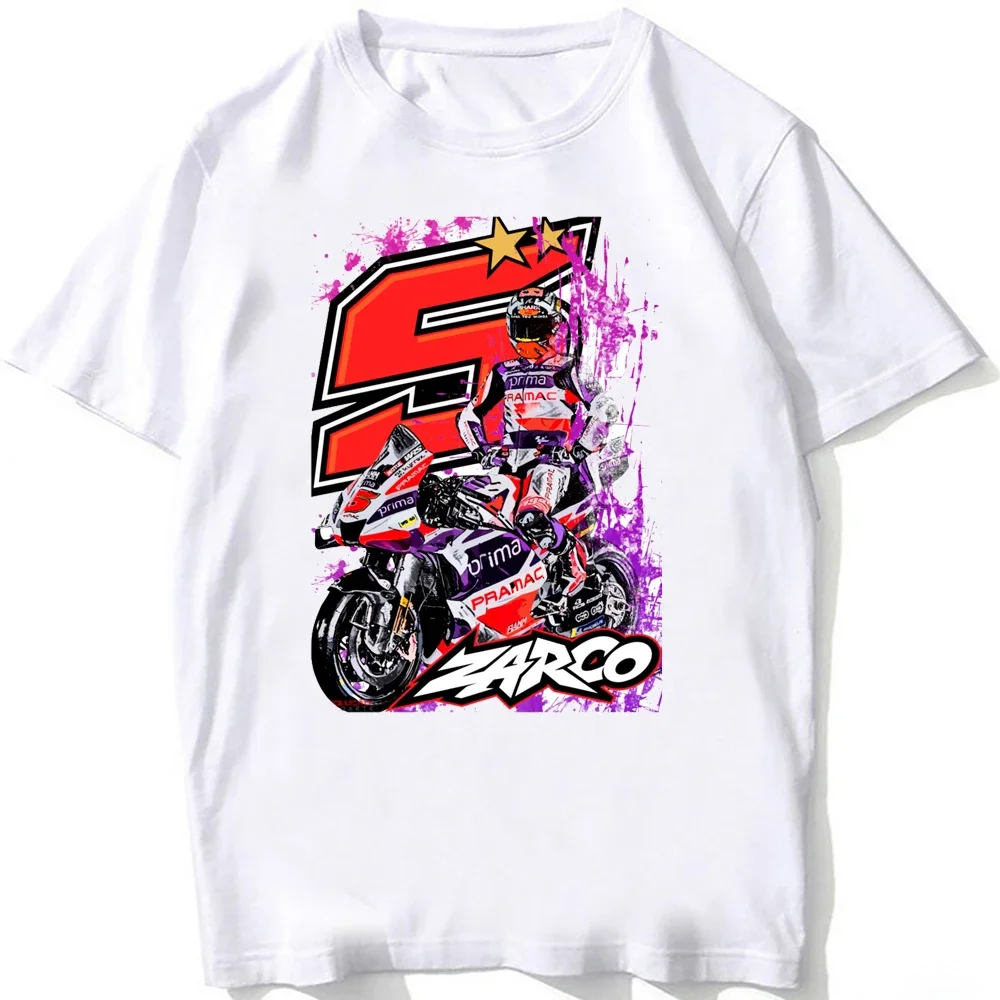 Фото Johann Zarco 5, Франция GP Race Legend, футболка, новая летняя мужская футболка с коротким рукавом в стиле хип-хоп, спортивные повседневные футболки для мальчиков, мужские мотоциклетные белые топы №2