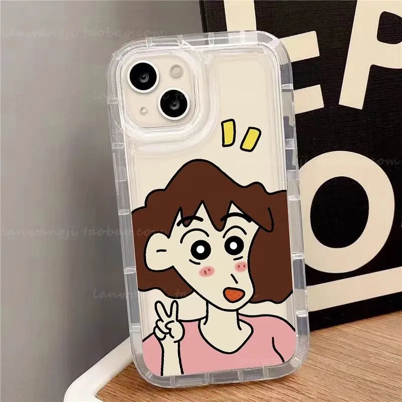 Фото Crayon Shin-Chan Iphone 13 14Promax пара чехлов для телефона нохара Мисе Хироши мультфильм милая фигурка 12Mini 7 8Plus Xs Xr мягкий чехол №4