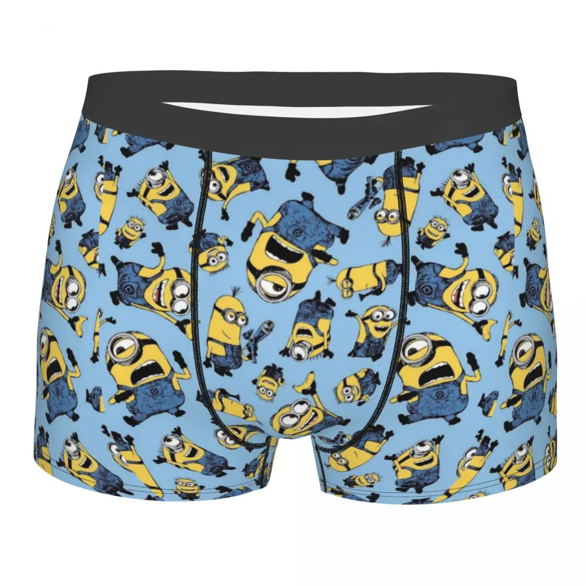 Custom Male Cool M-Minions Cartoon Underwear Funny Wallpaper   Boxer Briefs Soft Shorts Panties Underpants Мужское нижнее белье