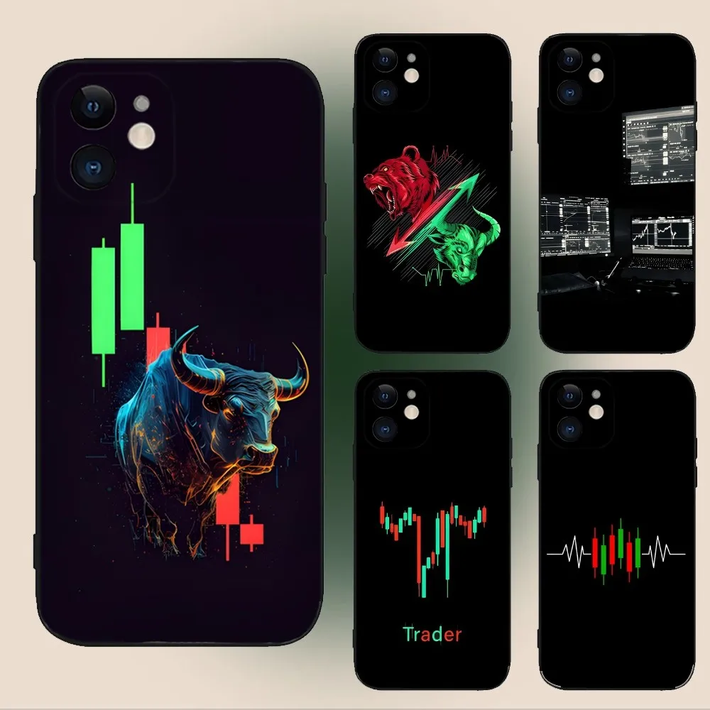 Чехол для телефона Day Trading Day Trader для iPhone 15,14,13,12,11,Plus,Pro Max,XS,X,XR,SE,Mini,8,7 мягкий силиконовый черный чехол