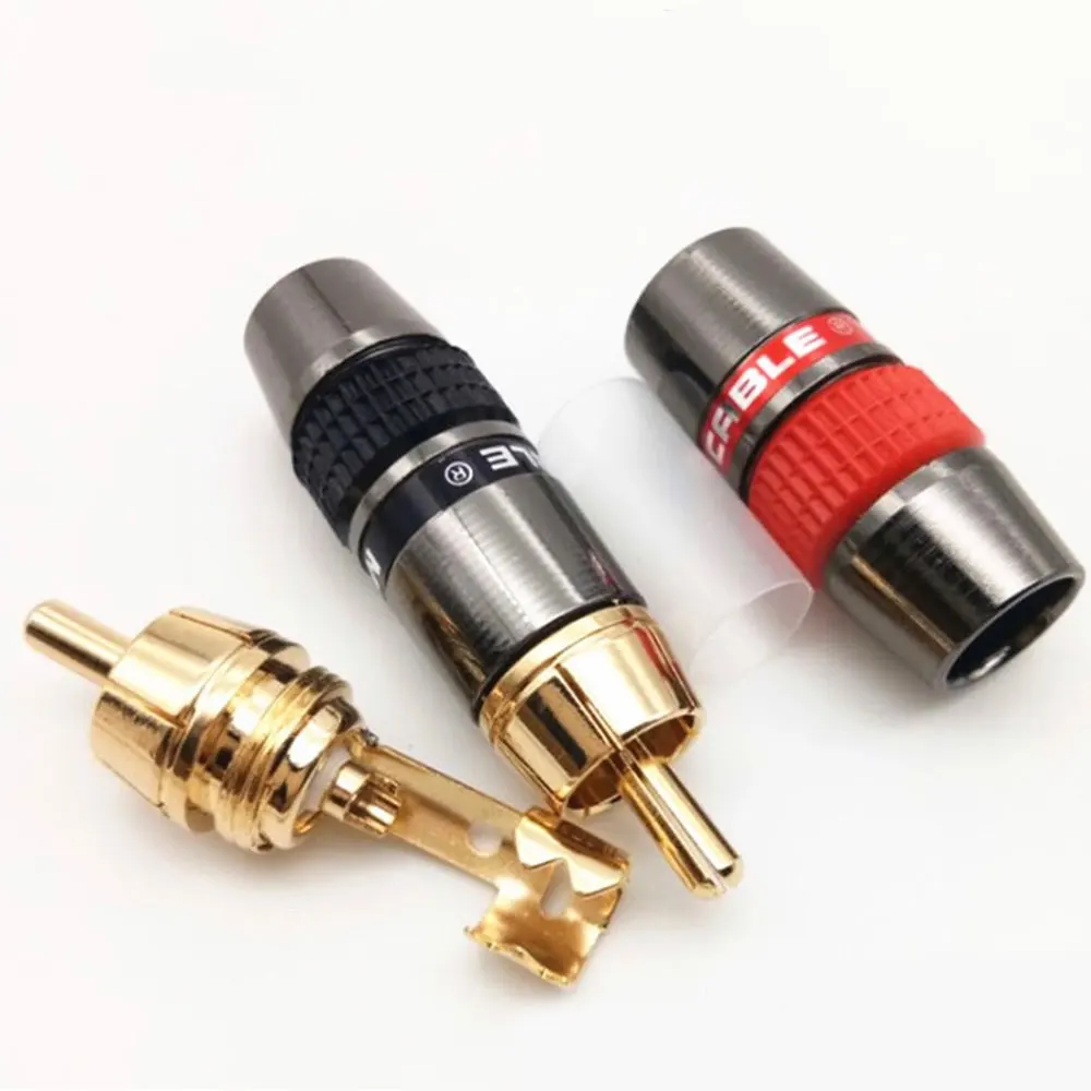 Фото 12 шт. роскошный паяльный RCA разъем, штекер, Hifi аудио RCA коаксиальный разъем, переходник №4