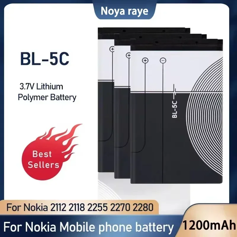 BL-5C 1200 мАч BL5C Сменная литий-ионная батарея 3,7 В для Nokia 1112 1208 1600 2610 2600 n70 n71