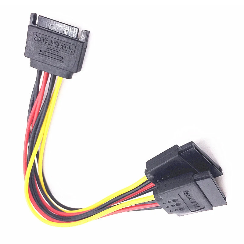 Фото 15-контактный SATA II жесткий диск питания SATA штекер на 2 разъема питания HDD разветвитель Удлинительный кабель №3