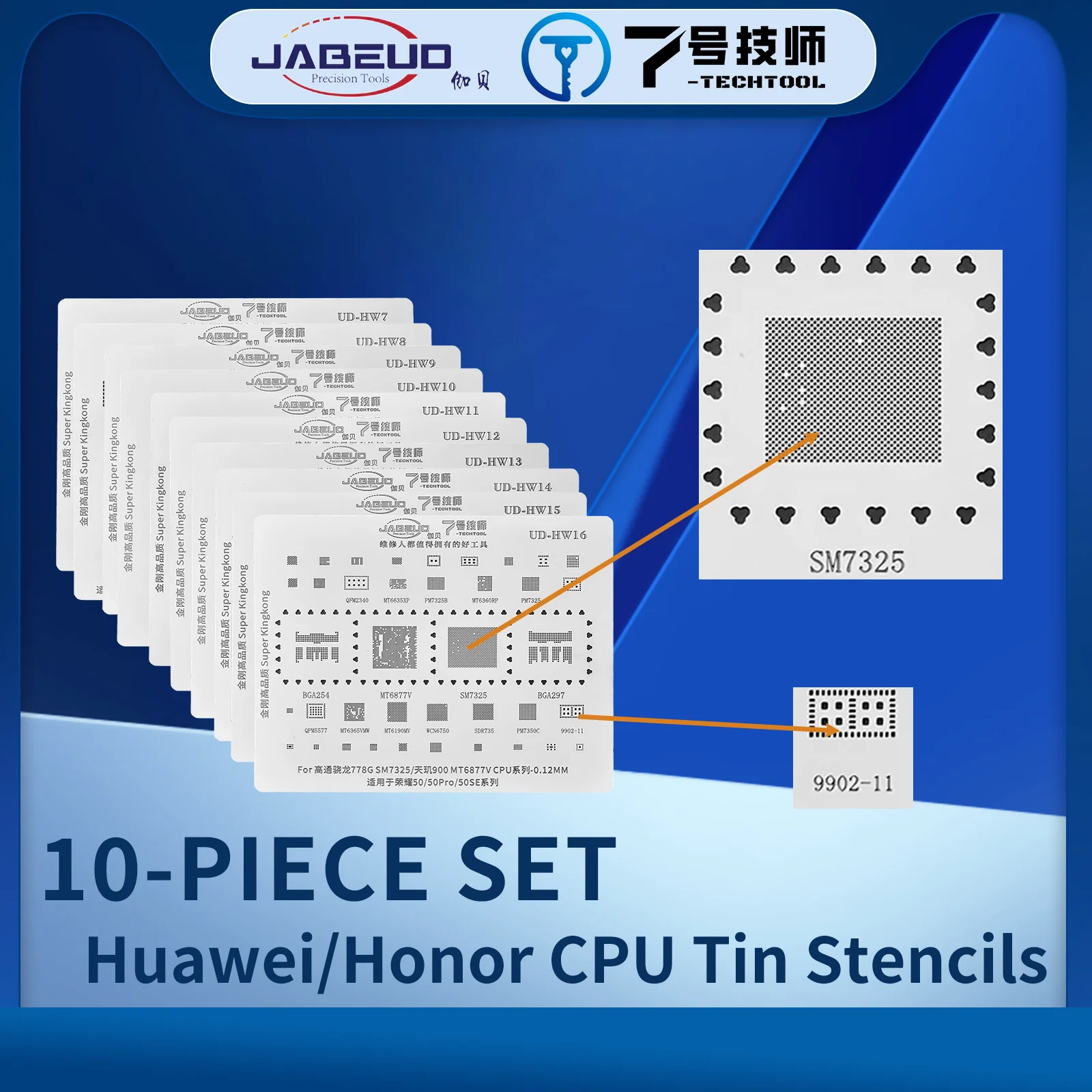 Оловянные трафареты JABEUD CPU для Huawei и Honor, UD-HW7 UD-HW8 UD-HW9 UD-HW10 UD-HW11, UD-HW12, UD-HW13, UD-HW14, UD-HW15, UD-HW16 (art.: 3920ce59e47c0) - 3920ce59e47c0