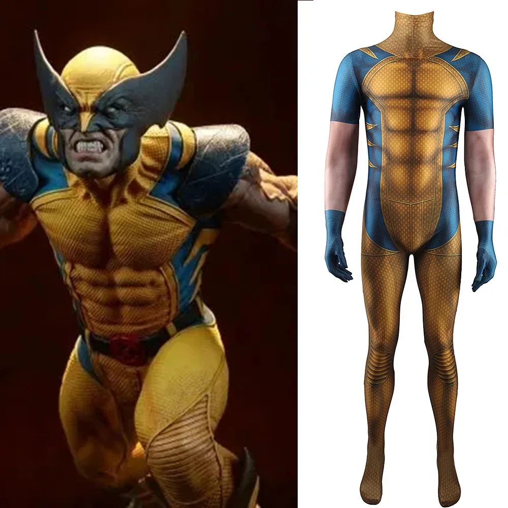 Sideshow Росомаха косплей супергерой 3D Печатный спандекс Zentai боди Росомаха костюм Росомаха мужчин