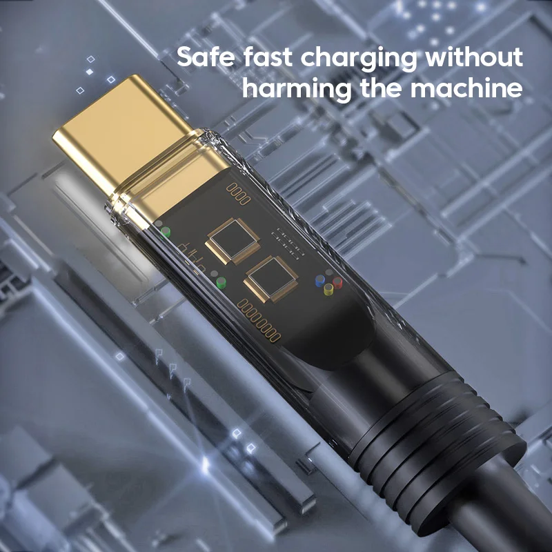 Фото Кабель USB Type-C Olaf 100 Вт, кабель для быстрой зарядки для Huawei P50 P40 P30 Pro Xiaomi Realme POCO 6A, шнур USB C для передачи данных, кабель Type-C №5