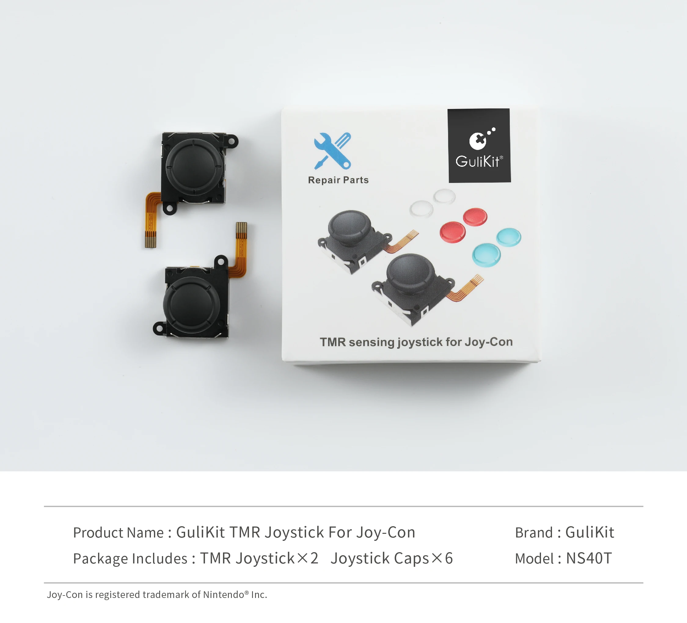 Джойстик GuliKit TMR Sensing для замены Joy-Con с колпачками для Nintendo Swicth, Switch OLED, Switch Lite Repair (art.: 3920cc6efa313) - 3920cc6efa313