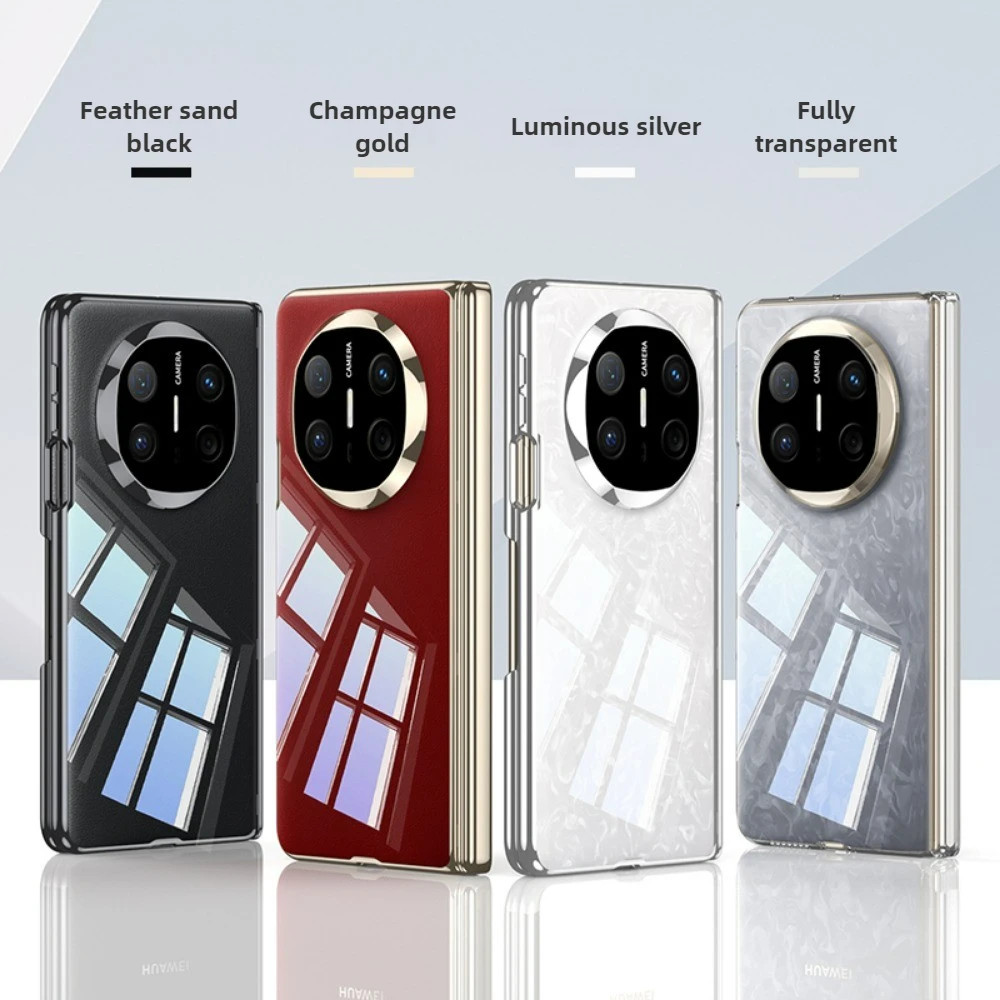 Фото Чехол для Huawei Mate X6, роскошный гальванический прозрачный складной шарнир без пленки, задняя крышка, жесткие противоударные защитные аксессуары №5