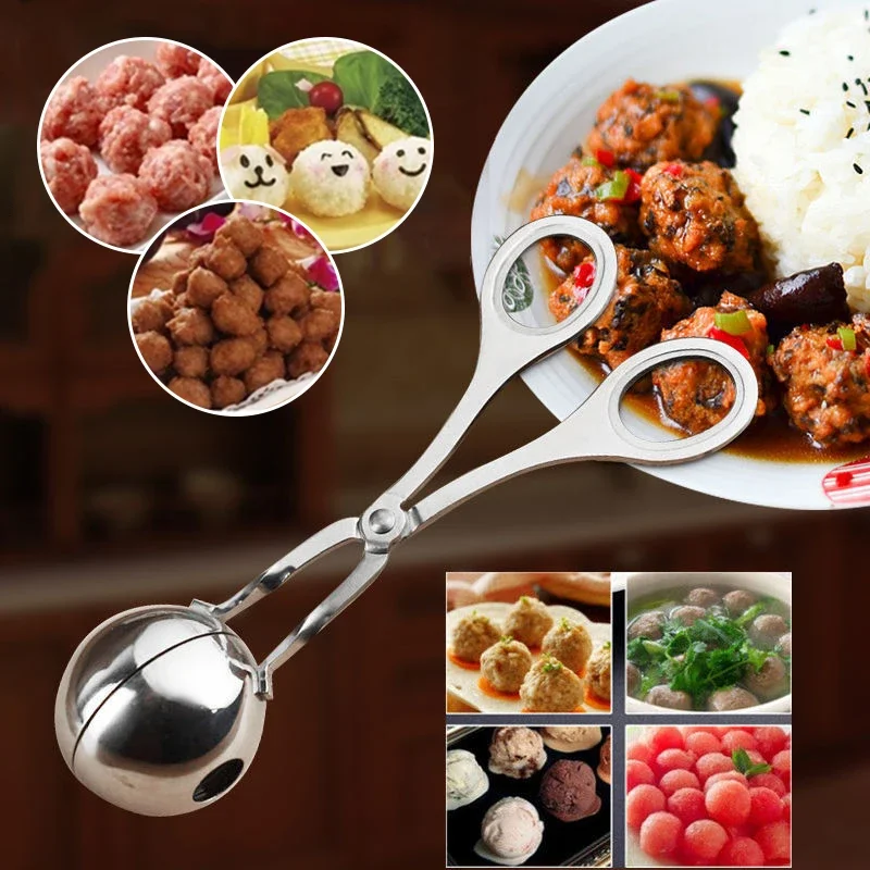 Gehaktbal Maker Tool Clip Newbie Non Stick Gevuld Vlees Bal Lepel Shaper Koken Scoop Roestvrijstalen Keuken Accessoires
