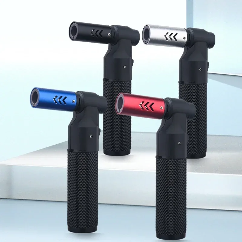 Фото HONEST зажигалка для сигар ветрозащитная кухонная газовая зажигалка струйная бутановая трубка барбекю металлические украшения сварочная зажигалка уличные гаджеты для мужчин №4