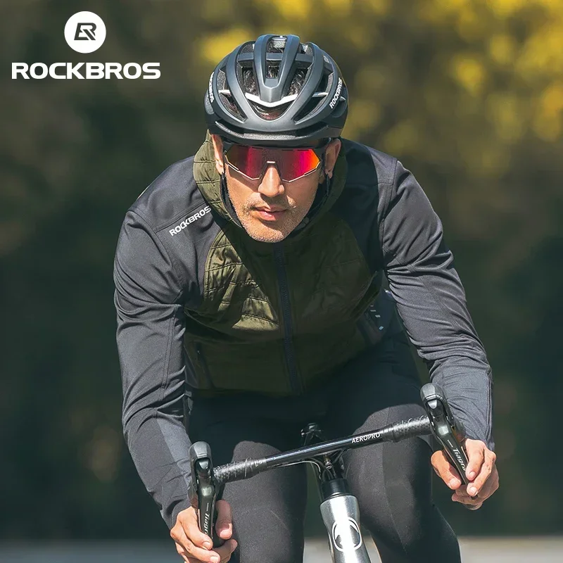 ROCKBROS зимняя термовелосипедная куртка, мужская велосипедная майка, ветрозащитное пальто для горного велосипеда, флисовые теплые топы, одежда для дорожного велосипеда Велоспорт