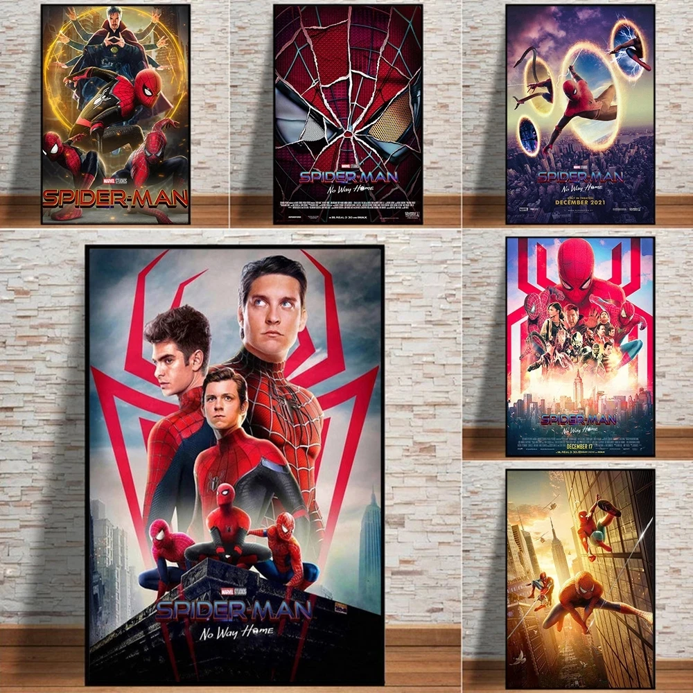 Новый фильм Marvel «Человек-паук», плакат без возможности и искусство на стену, картина для любителей Marvel, лучший подарок, домашний декор для ко...