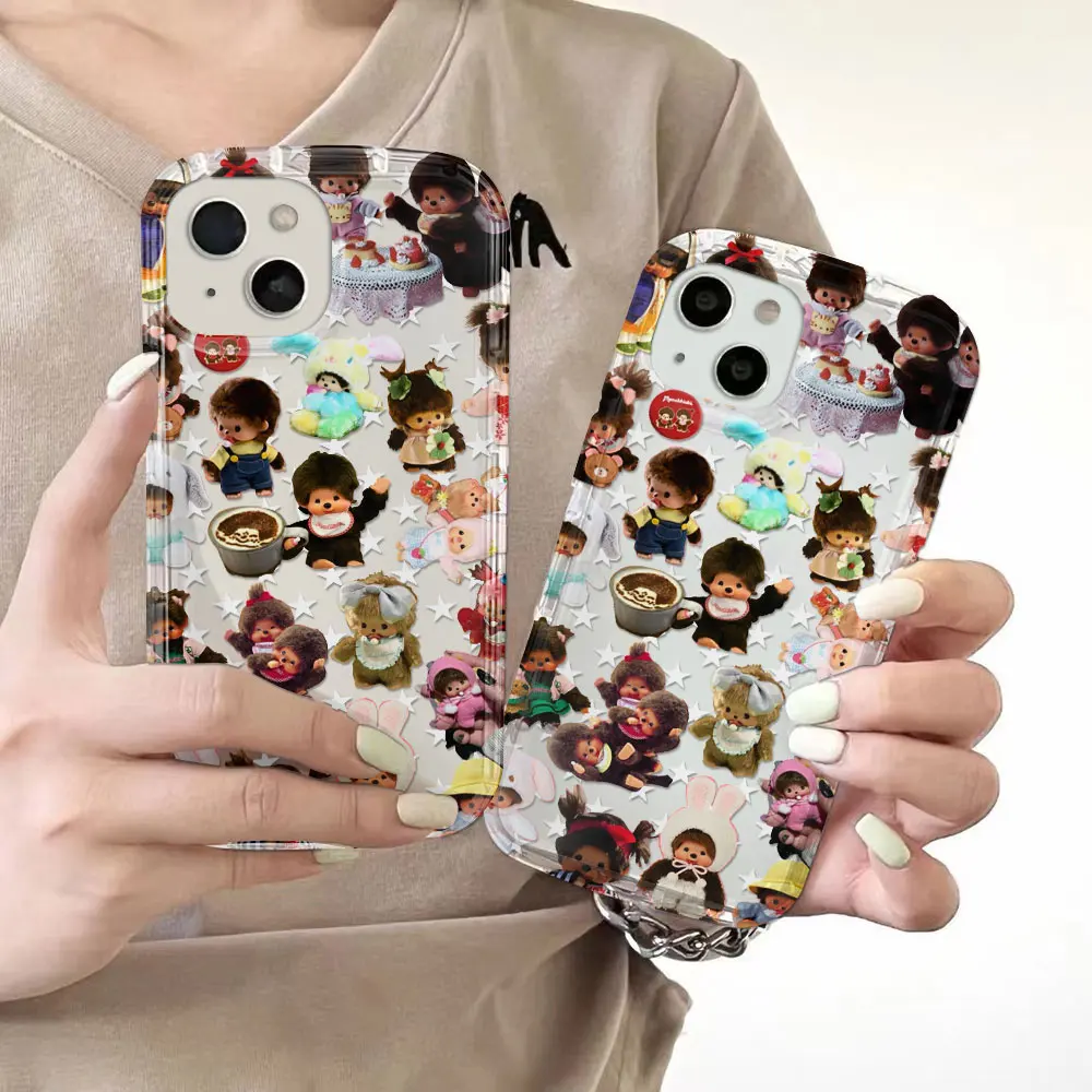 Фото Новый чехол для телефона Monchhichis с милой куклой из мультфильма для Samsung Galaxy S25 S24 S23 S22 S21 S20 Note20 Ultra Plus 4G 5G, прозрачная задняя крышка №5