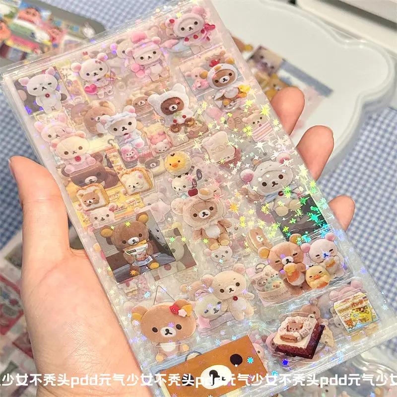 Фото Оригинальные аниме Rilakkuma hellokitty наклейки Kawaii мультфильм милые портативные наклейки из материала подарочные игрушки для девочек-студентов №4