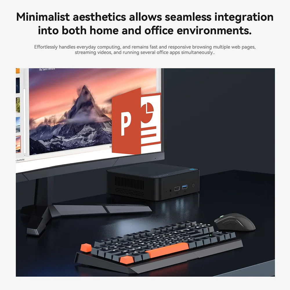 Фото OUMAX Intel Twin Lake N150 Mini PC 4C/4T Четырехъядерный Процессор 16 ГБ DDR4 RAM 500 ГБ HDD M.2 PCIe 3.0 SSD Dual HD 1000M С... №4
