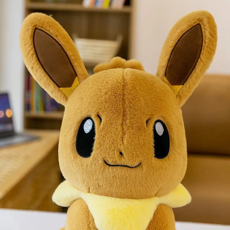 Фото 40-75 см гигантские плюшевые игрушки Pokemon Eevee, аниме Pokémon Eevee, куклы, милая мягкая подушка Eevee, сидящий рождественский подарок для детей №5