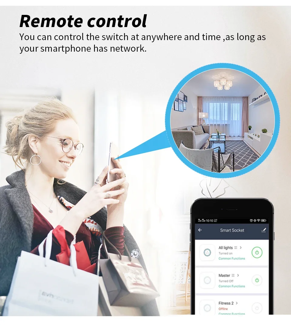 Умная розетка Tuya WIFI EU 16A20A, умная розетка Wi-FiZigbee с мониторингом мощности, умный дом, голосовое управление, поддержка Google Home Alexa (art.: 3920cd094a2e6) - 3920cd094a2e6