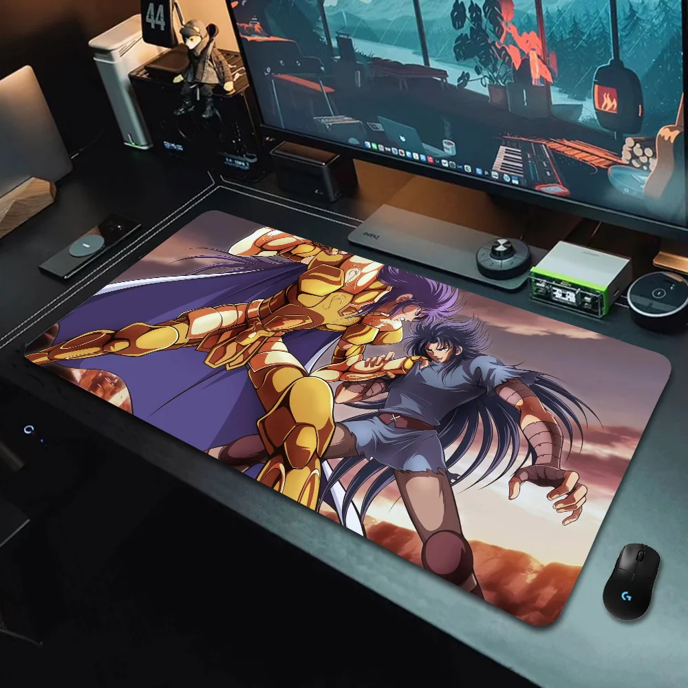 Большой коврик для мыши Saint Seiya, игровой коврик для мыши для ПК, кабинета, Xxl, украшение для игровой комнаты, Настольный коврик, коврики для клавиатуры, аксессуары
