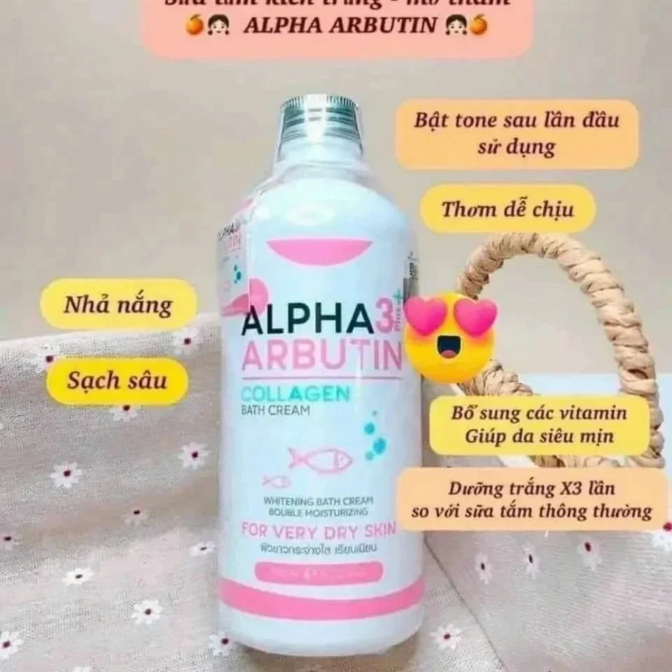 Фото Sua Tam Alpha Arbutin 3 Plus Коллаген Глубинный БЕЛЫЙ Средство для мытья тела Осветляющий увлажняющий крем для кожи Темные пятна Выцветание Выравнивающий продукт для ванны №3