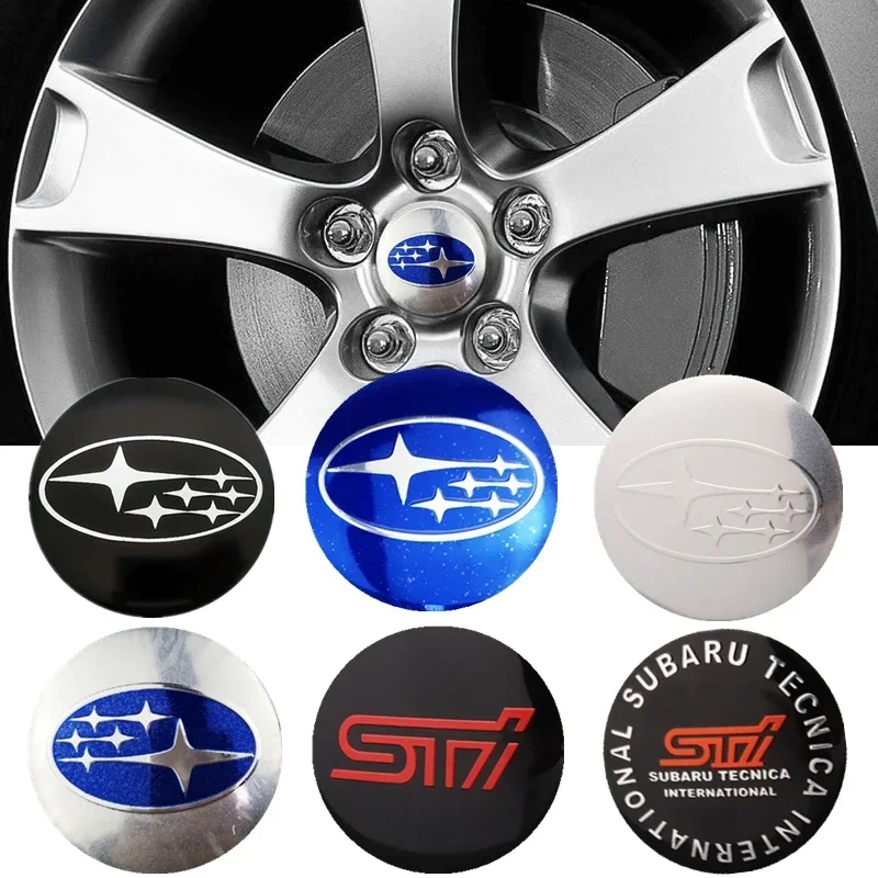 4 шт., 56 мм, автомобильные наклейки на колесо для Subaru Outback Legacy Forester Impreza Tribeca WRX BRZ DRL XV STI