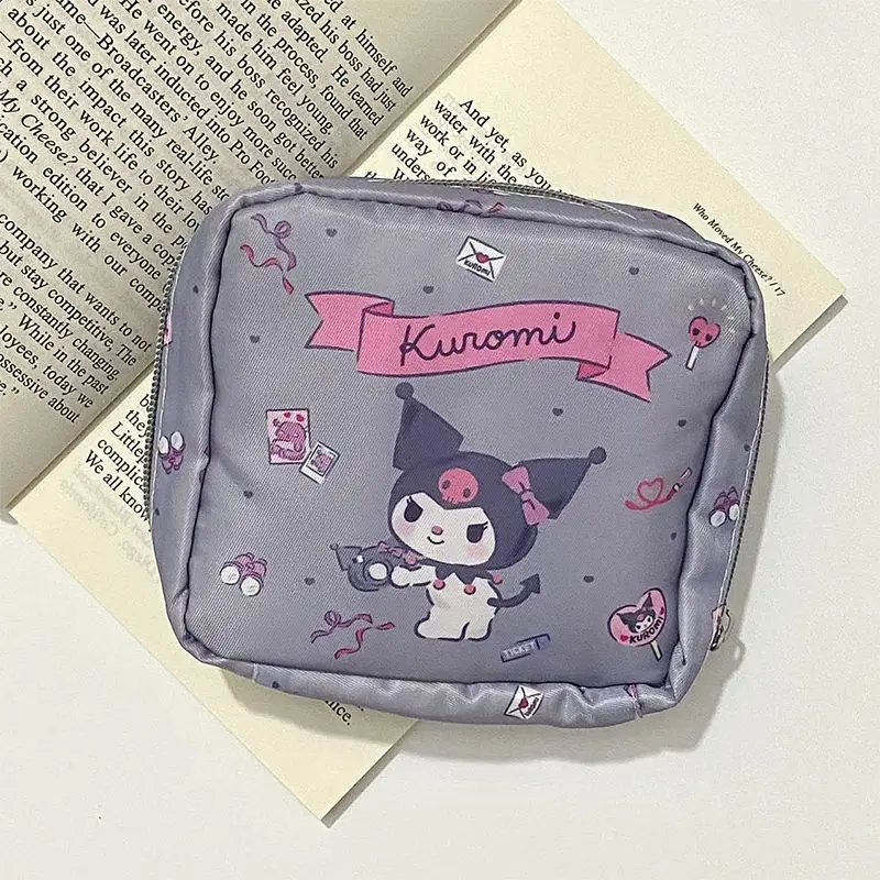 Фото Kawaii Sanrios гигиеническая прокладка мешок аниме Kitty Melody Cinnamorol портативный водонепроницаемый органайзер для хранения санитарных салфеток №5