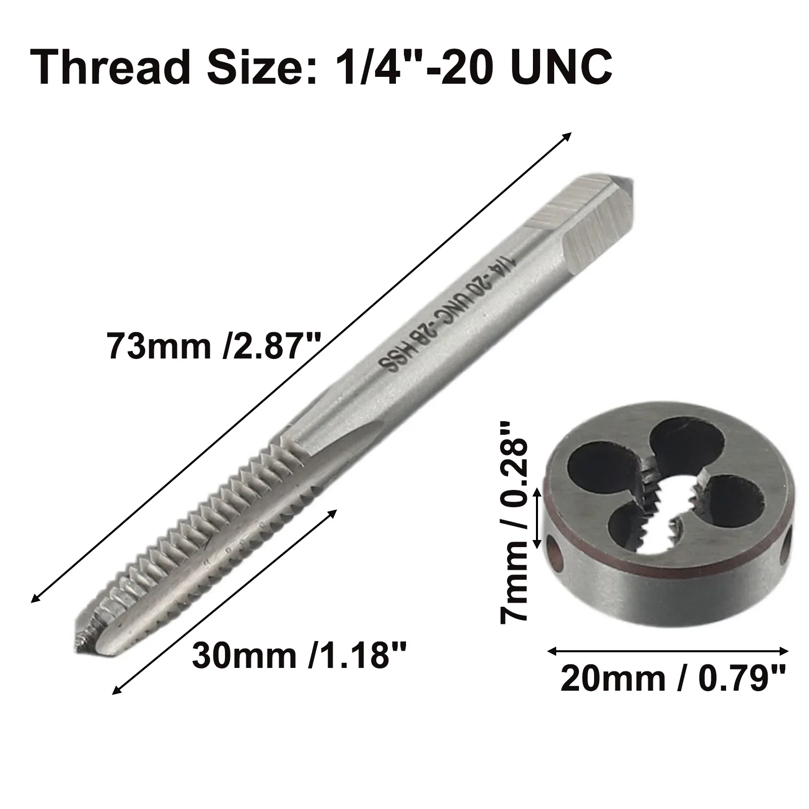Die Tap Die Set HSS высокоскоростной стальной R1/4 правосторонний Метчик 1/4 дюйма-20UNC 1 шт. для намордника Высокое качество приятный