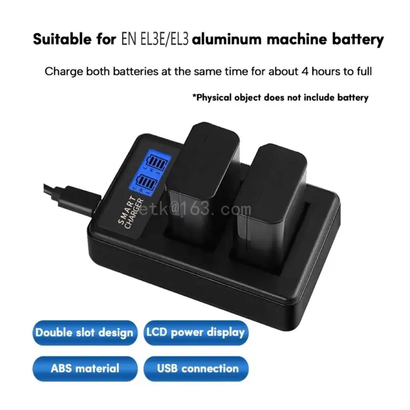 Фото EN-EL3E EN-EL3 Двойное зарядное устройство с ЖК-дисплеем и USB-портом для камеры D90 D80 D300S D300 №2