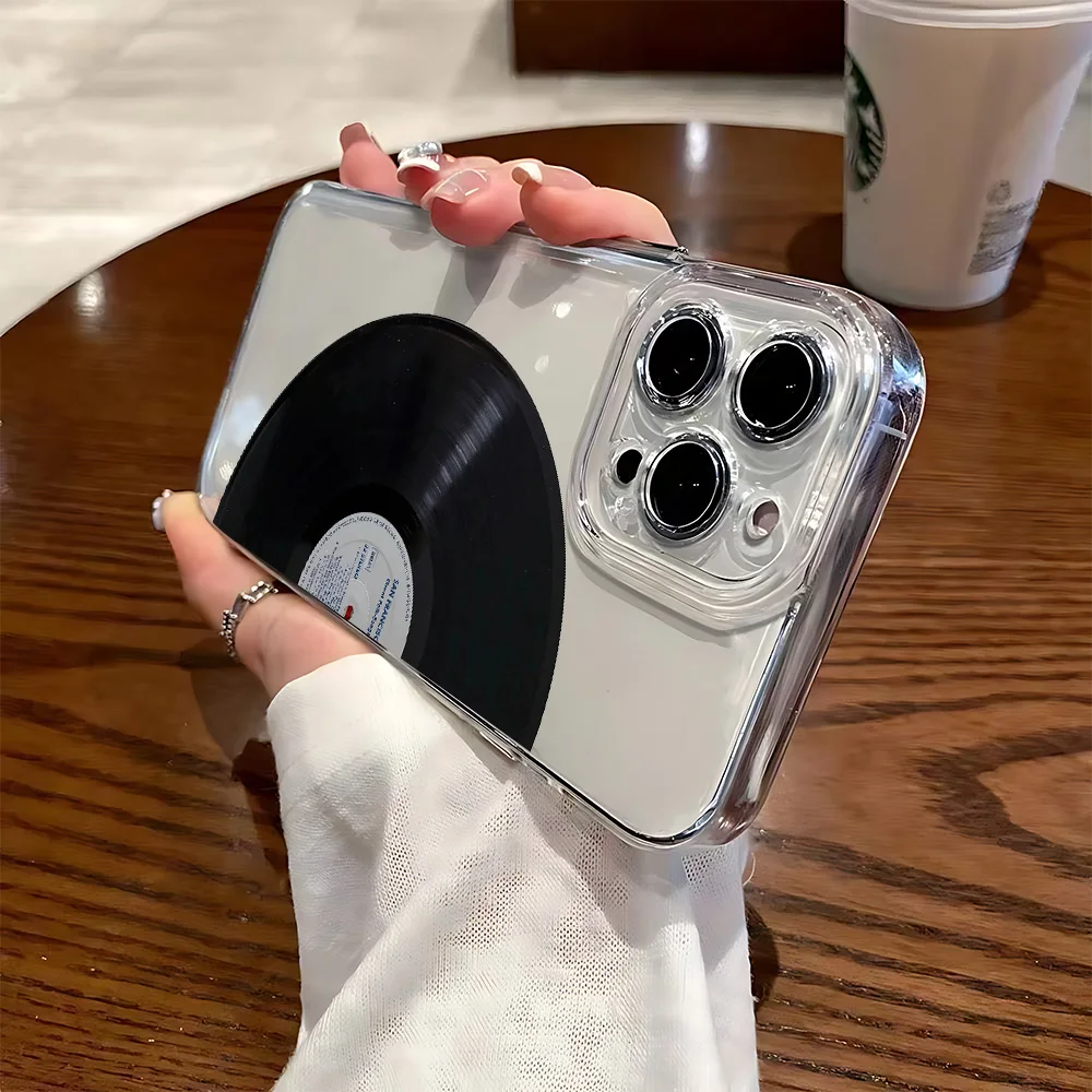 Виниловый силиконовый чехол для телефона с принтом пластинок для IPhone 17 16 15 14 13 12 11 Pro Xs Max Air Mini 7 8 6 6s Plus SE 2020 2022 Cover (art.: 3920d236478c9) - 3920d236478c9