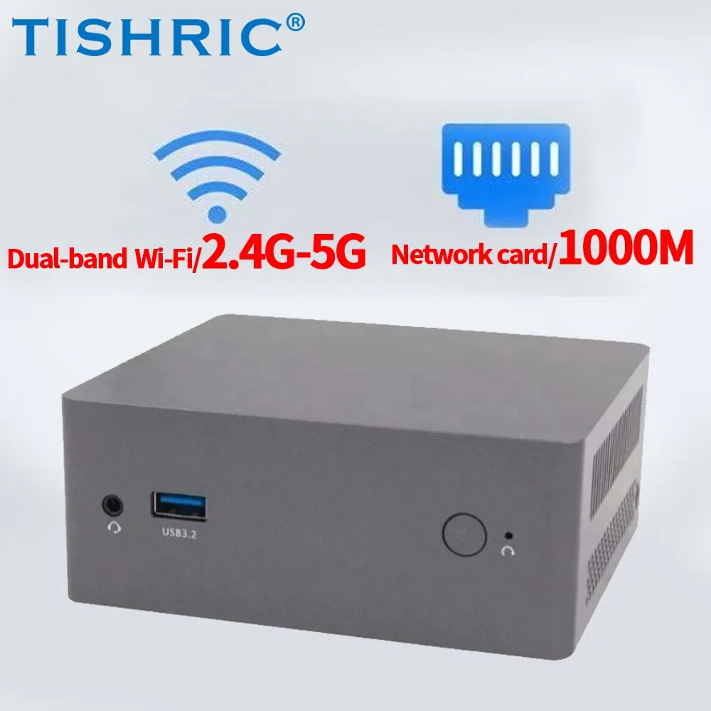 Фото TISHRIC Mini PC 8/16 ГБ DDR4 256/512 ГБ Intel 12-го поколения Alder Lake N100 Windows 10 11 Mini PC 4K Настольный компьютер Поддержка TF-карты №3