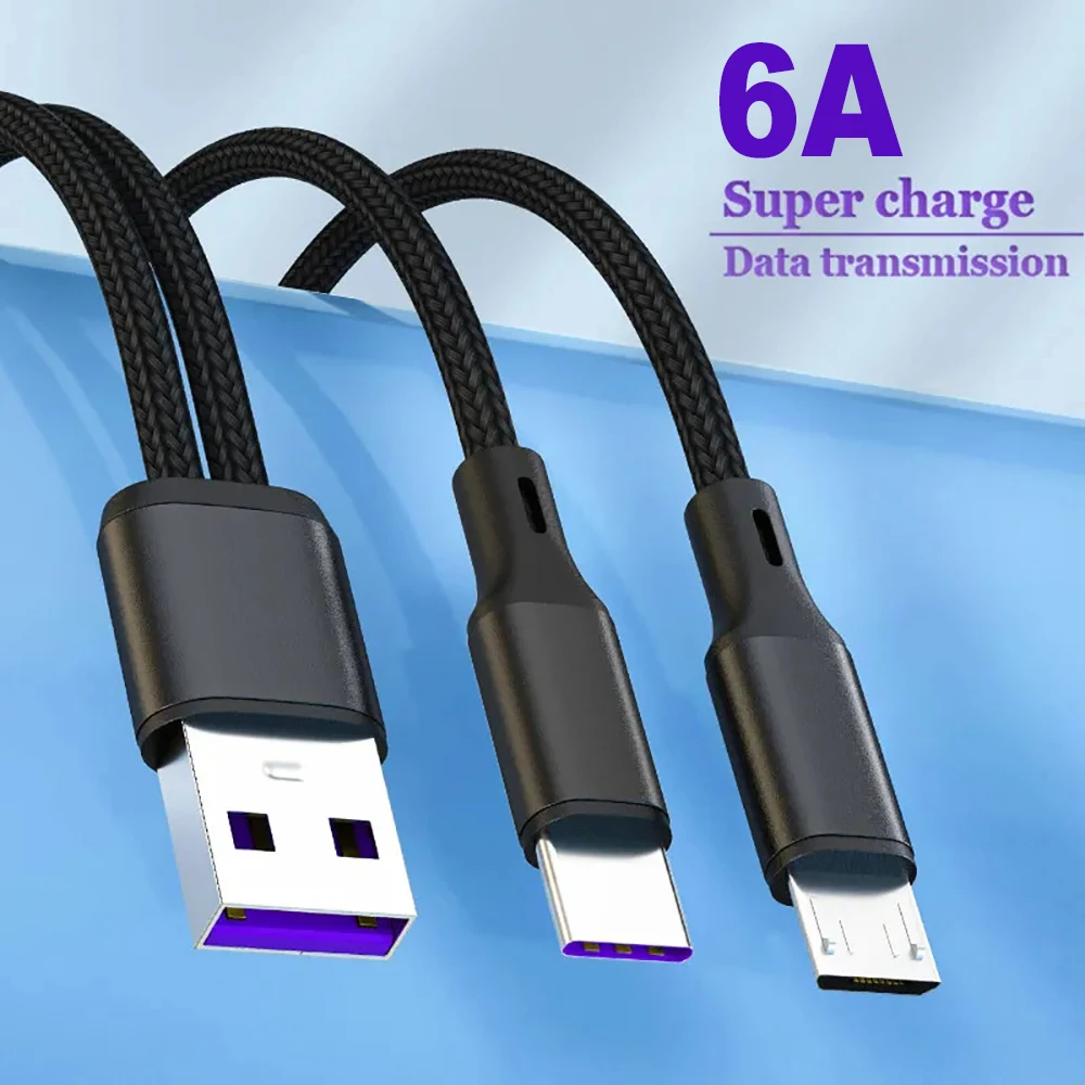 Фото 2 в 1, USB-кабель для быстрой зарядки, 67 Вт, 6 А №2