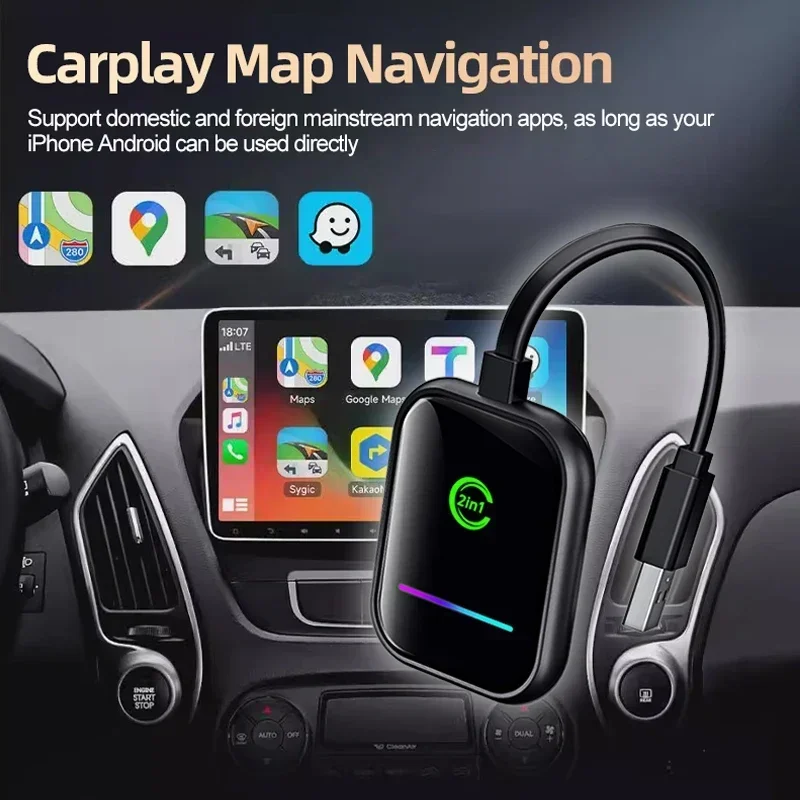 Для Kia Sorento Auto Беспроводной адаптер Автомобильный ключ для Apple Wireless CarPlay Адаптер USB-кабель 5 ГГц Wi-Fi BT Для OEM Plug And Play