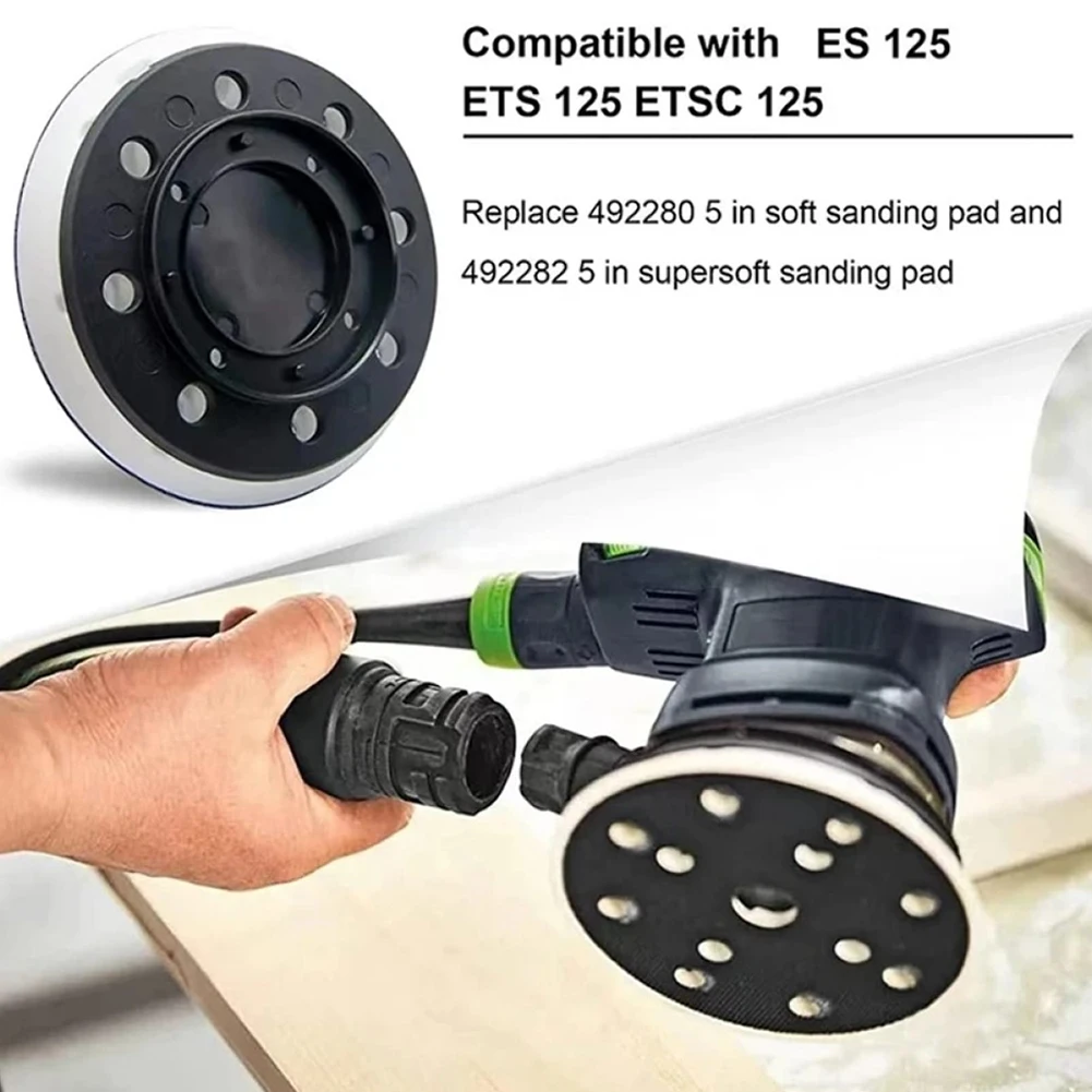 Фото Шлифовальный круг с 8 отверстиями, 5 дюймов, 125 мм, для Festool ES125 ETS 125 ETSC 125 EQ Sanders 492280, подложки с петлей на липучке, шлифовальный диск №3