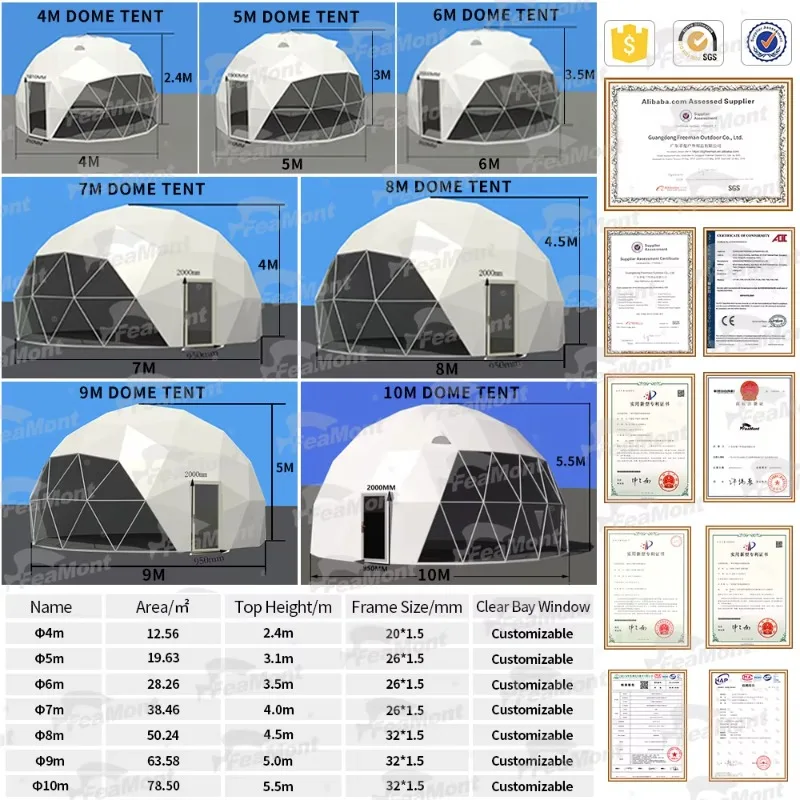 Фото 4-метровая прозрачная садовая палатка для отеля иглу Glamping House Geodesic Dome Tent №2