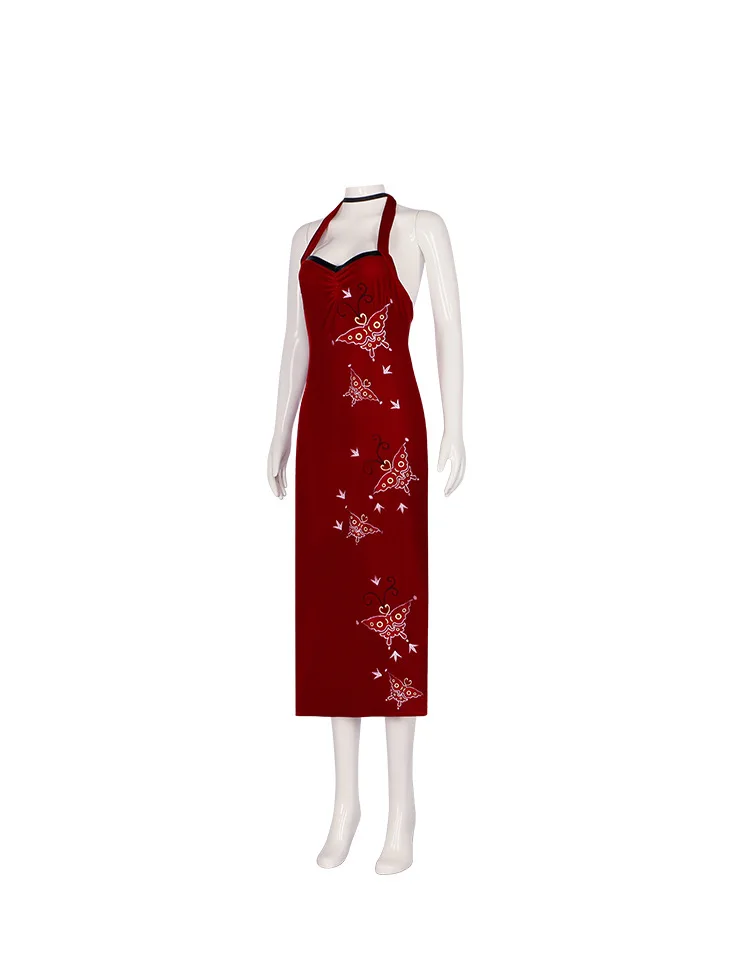 Фото Resident Evil Ada, костюм Cheongsam для косплея, женское платье, игровые замшевые комплекты с вышивкой, большие размеры №4