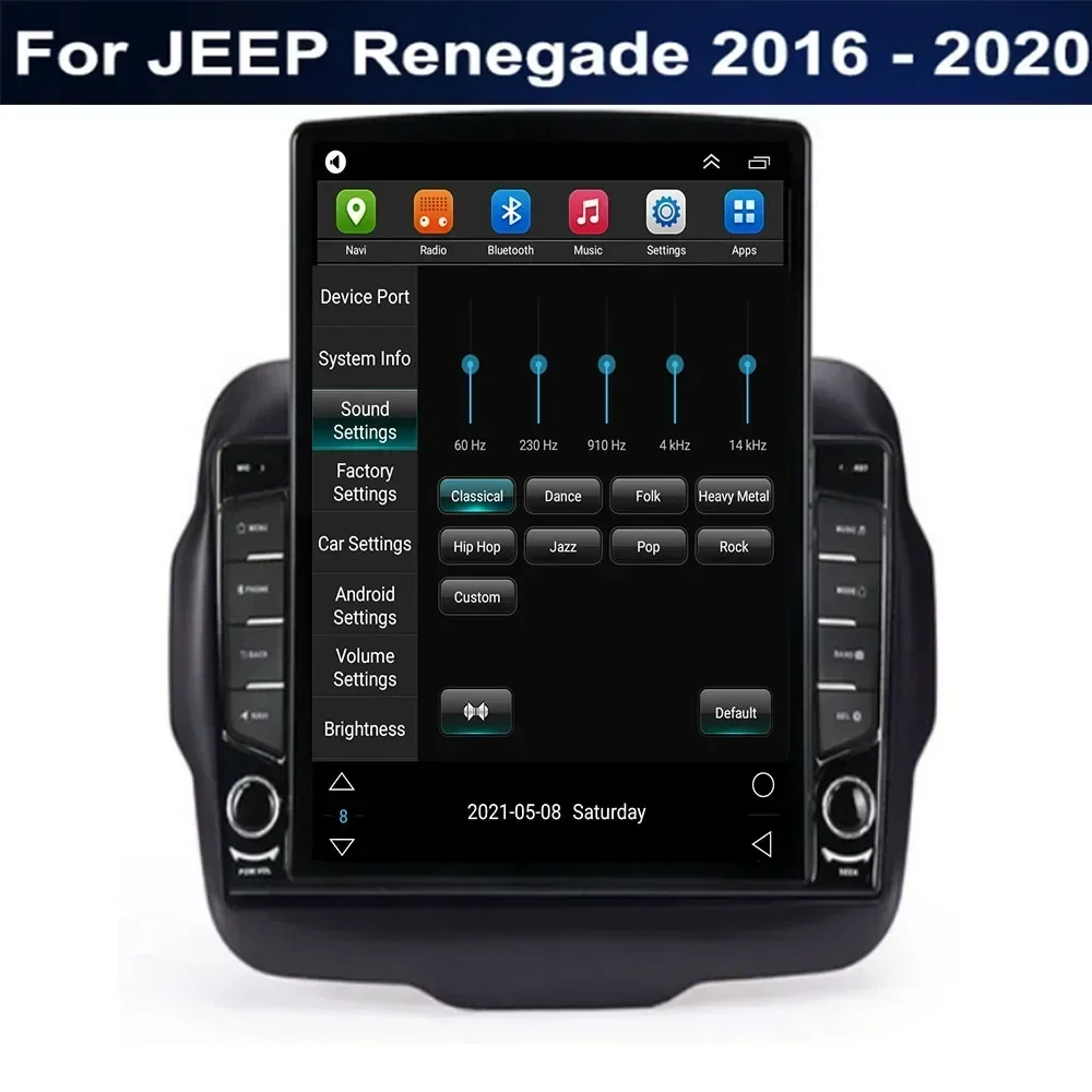 Фото Для Tesla Style 2Din Android 14 Автомобильный радиоприемник для JEEP Renegade 2016-2035 Мультимедийный видеоплеер GPS Стерео Carplay DSP RDS Камера №5